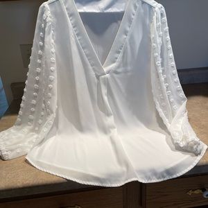 Beautiful LIKE NEW IVORY SHEER BLOUSE. SIZE:XL 💃💞